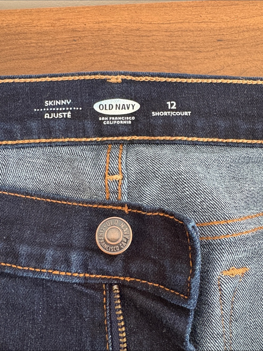 Old Navy Navy Blue Skinny Jeans with Contrast Stitching